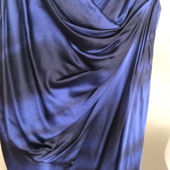 Stills Blue Silk Cowl Neck Bubble Hem Dress - Picture 9 of 10